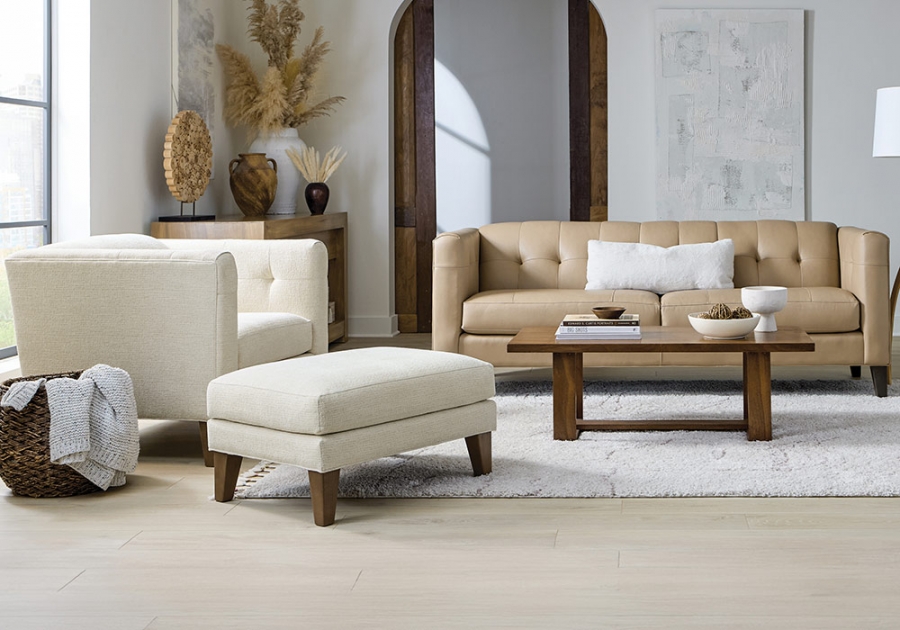 284 | Leather Sofa with Chair