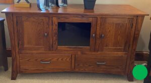 3009 OAK PAT | Bowed TV Stand