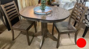 32-140 Oak- LAN | Advanced Single Pedestal Dining Set