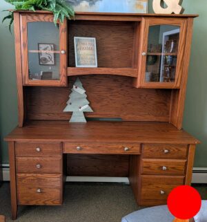 HM-3012SS | Hampton Double Pedestal Desk & Hutch