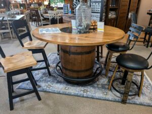 154-A LOU | Whiskey Barrel Table