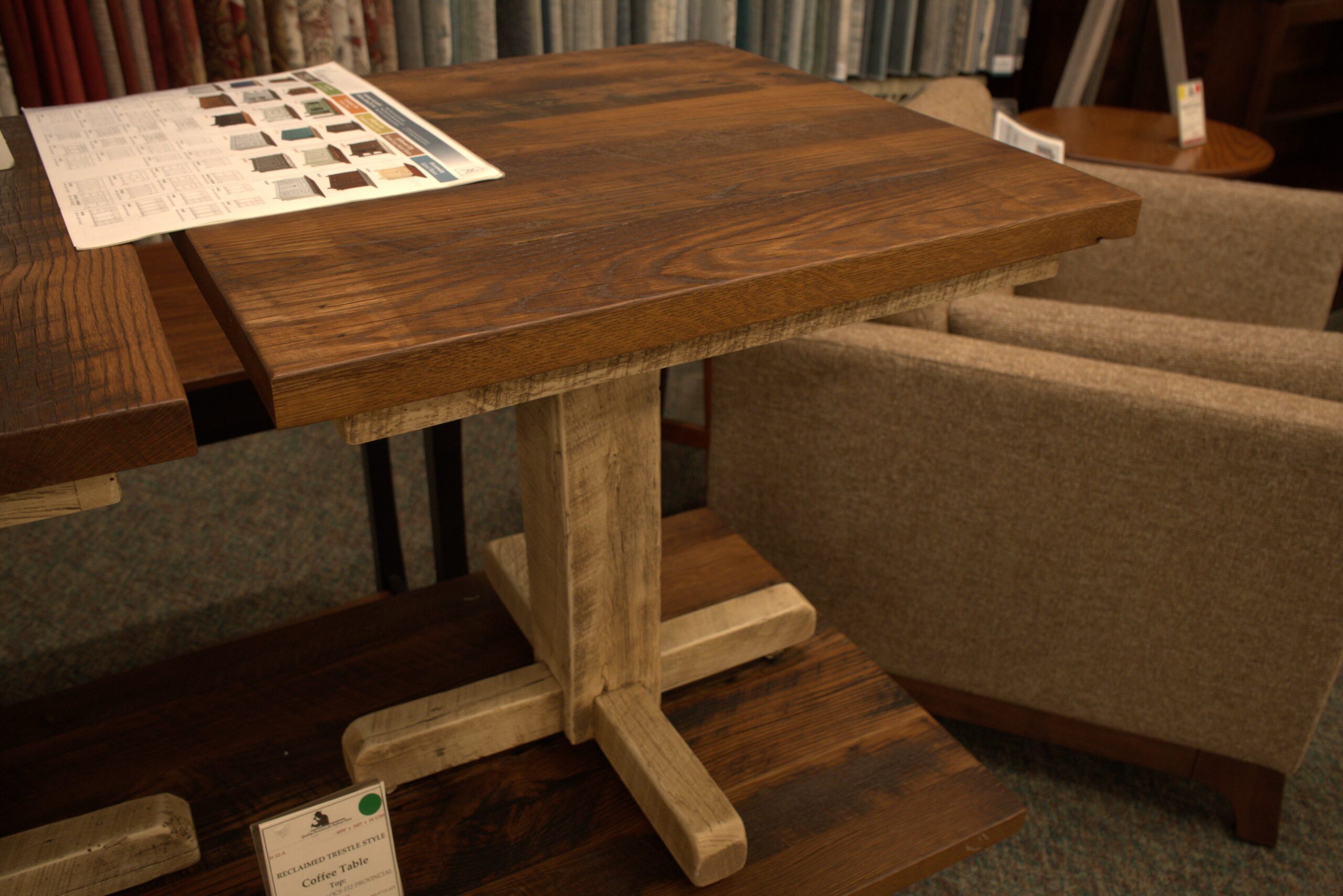 12-A|  Reclaimed trestle style coffee table